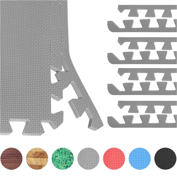 8 x Embouts de finition pour Tapis de protection 1,2cm en mousse EVA GRIS