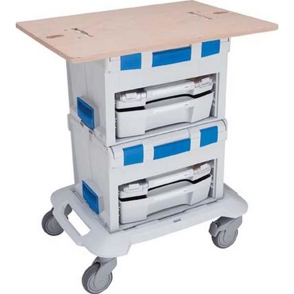 Plan de travail mobile pour mallettes à outils et LS-BOXX, Dimensions : 500 x 700 x 18 mm, Poids 4500 g