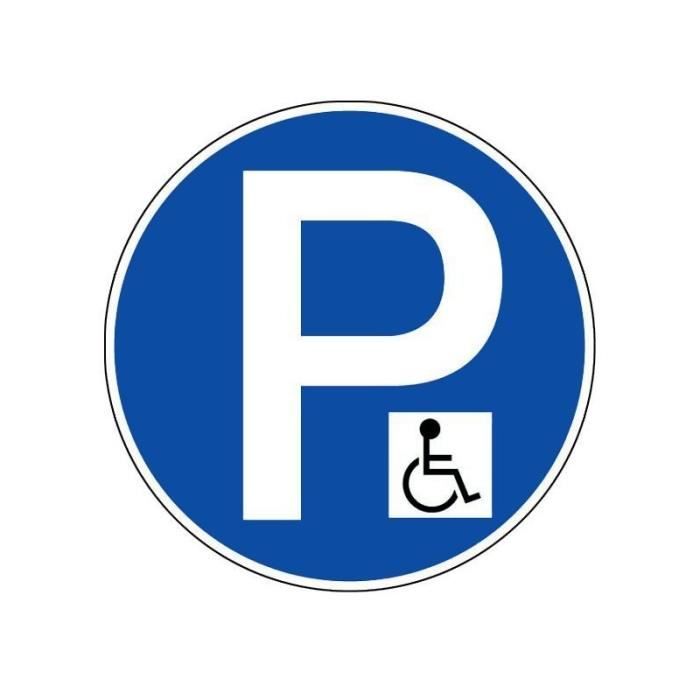 Panneau PVC rigide diamètre 450mm parking handicapé