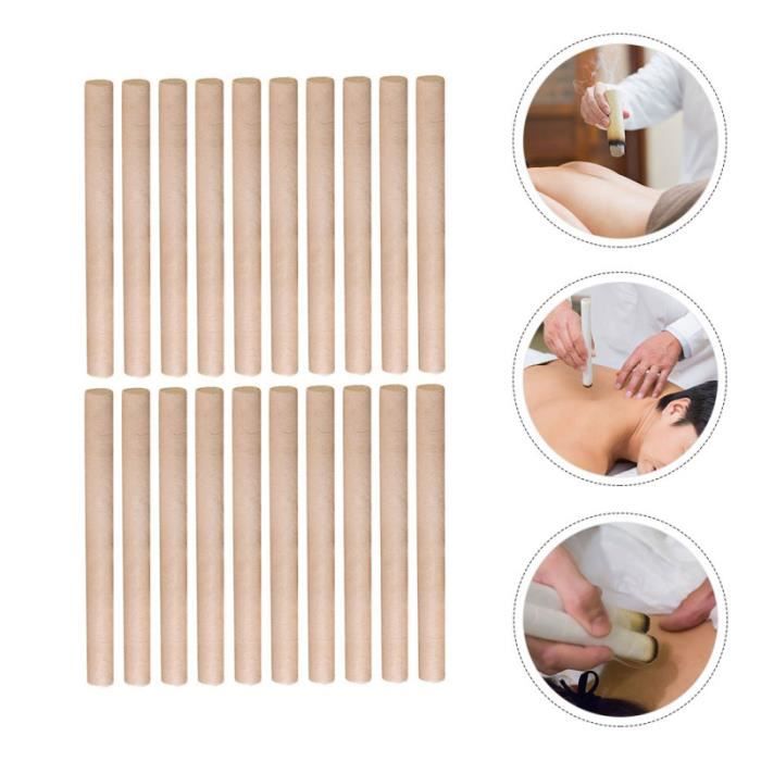 20 pièces Moxa Stick pratique à la main rouleau d'absinthe de Moxibustion bande de appareil de massage manuel corps visage