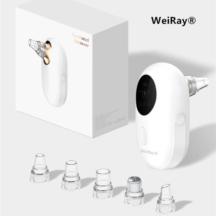 Aspirateur Point Noirs, WeiRay® Extracteur de Comédons Nettoyant de Pores Rechargeable Appareil de Beauté du Visage Avec écran LED
