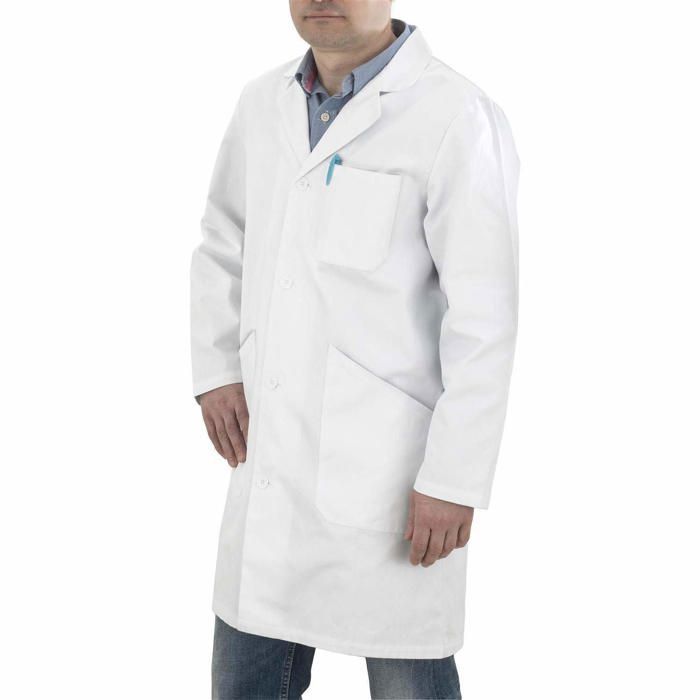 Blouse Professionnelle Homme En Coton Blanc - Taille 46, Neuve Sans étiquettes