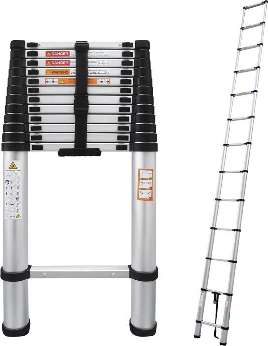 lucn Échelle Télescopique Inoxydable 150kg, Échelle Escamotable