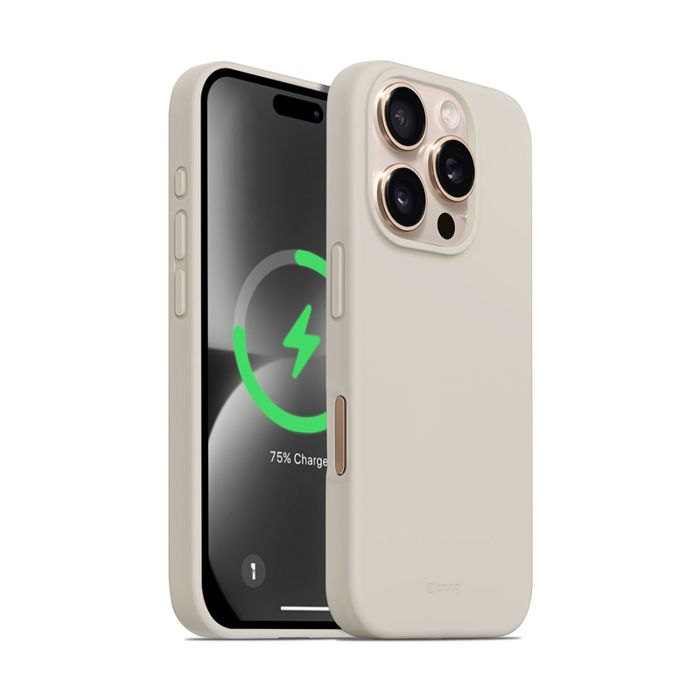 Coque pour iPhone 16 Pro Max - CRONG - Beige Pierre - MagSafe - Design Élégant - Protection Durable