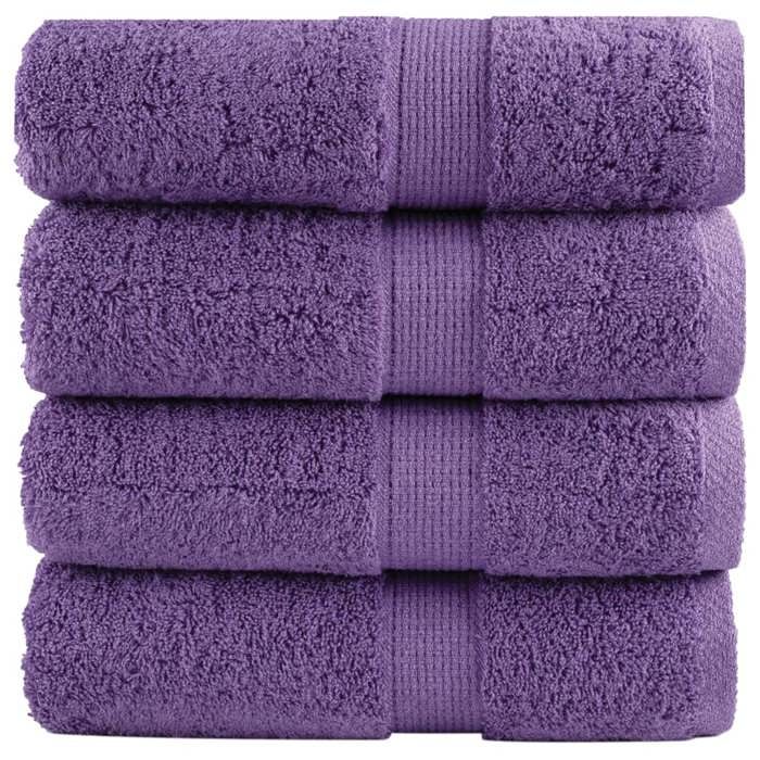 vidaXL Serviettes dinvité de Qualité Supérieure 4 pcs Draps de Bain Essuie-mains Serviette de Visage Salle de Bain 137351
