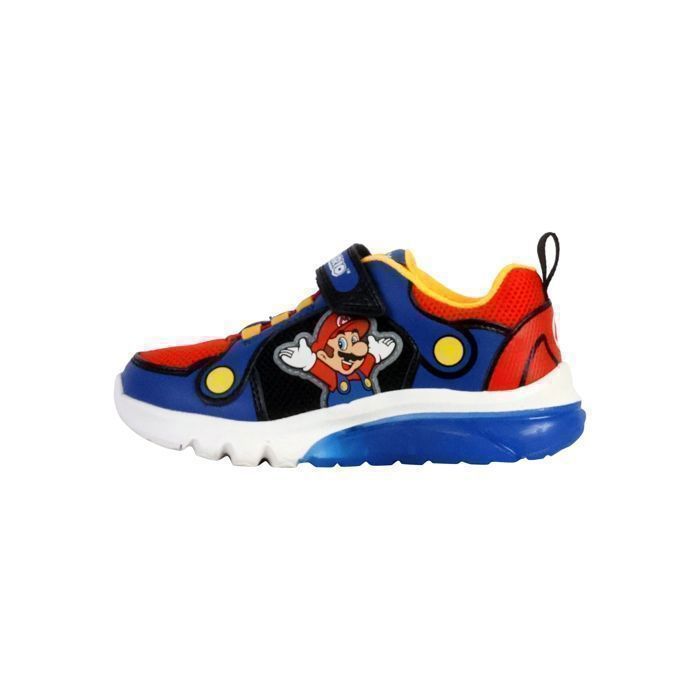 Geox Sneakers bébé garçon - GEOX - Ciberdron A - Bleu royal / Rouge - Semelle lumineuse - Confort optimal