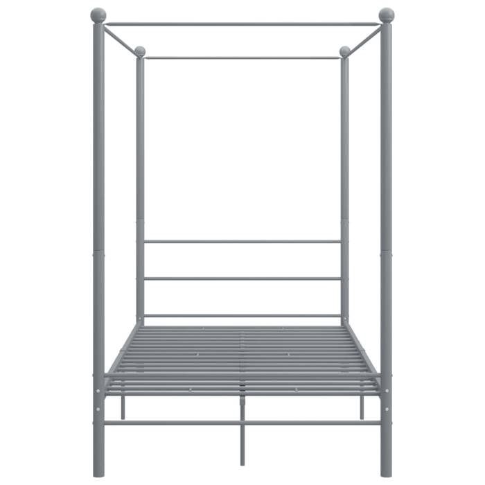 Cadre de lit à baldaquin/Lit Métal LEMON sans matelas gris métal 140x200 cm 435
