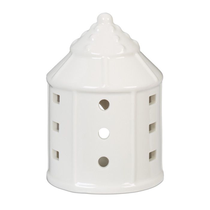 Photophores En Forme De Maison - Lot De 4 Blancs - Forment Le Mot HOME - Pour Bougie Chauffe-plat - Décoration Noël Ou Toute L'année