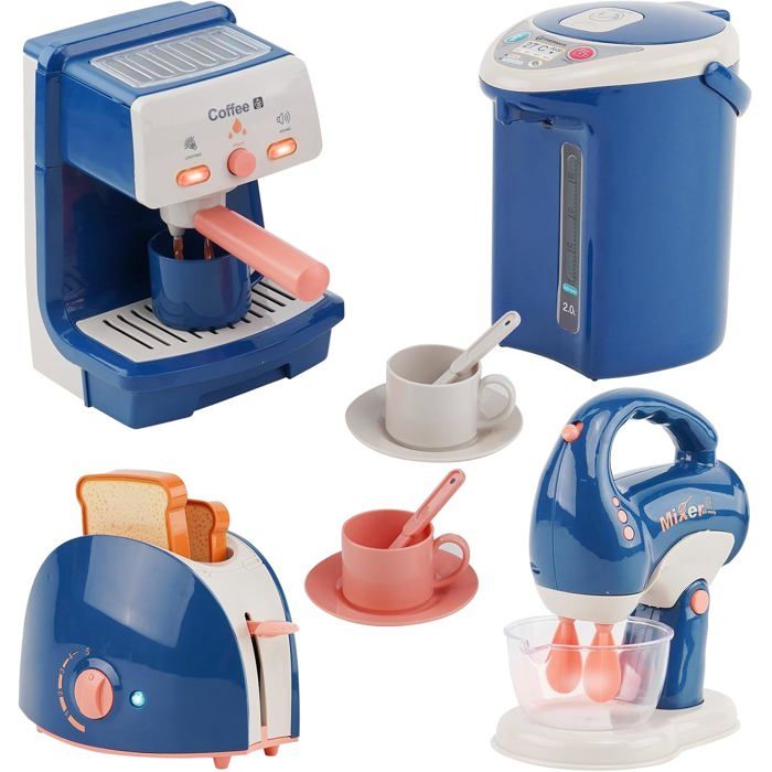 Accessoire Cuisine Enfant Accessoire Cuisine Kit Électroménager avec Cafetière et Grille Pain