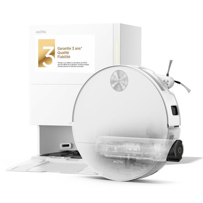 Robot Aspirateur - MOVA - S70 Roller - 28000 Pa - Lavage rouleau 80°C - Station sac 32L