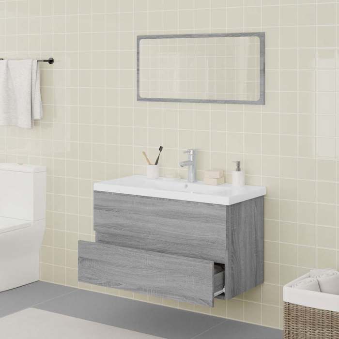 Meuble WC SWEETY Gris Meubles de salle de bain - Anti lhumidité - Sonoma gris Bois dingénierie - Pour maquillage CL28433254302