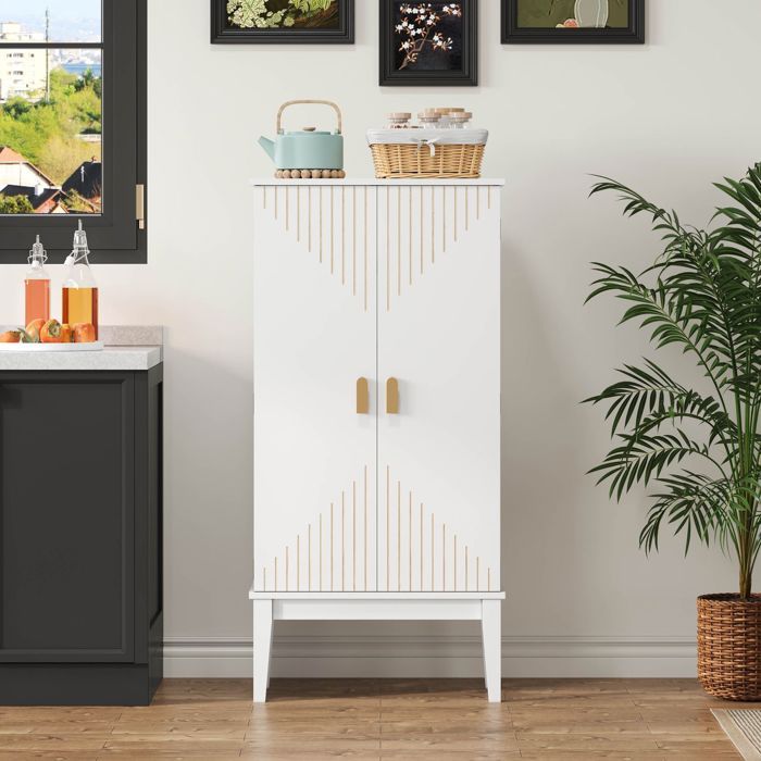 Buffet cuisine 120x60x30 rangement spacieux Buffet salon 2 portes style vintage étagères de porte