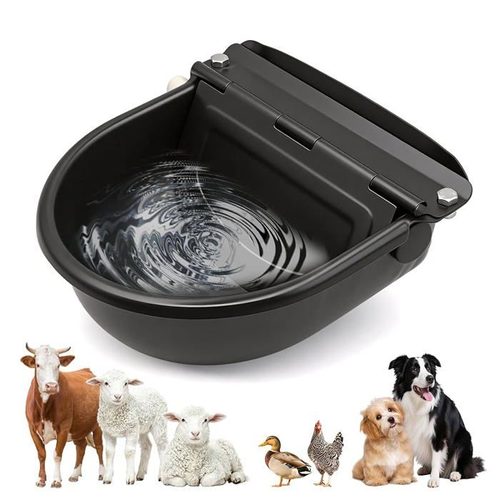 Abreuvoir Automatique pour avec Flotteur Abreuvoir en Acier Inoxydable avec Trou de Drainage pour Chevaux
