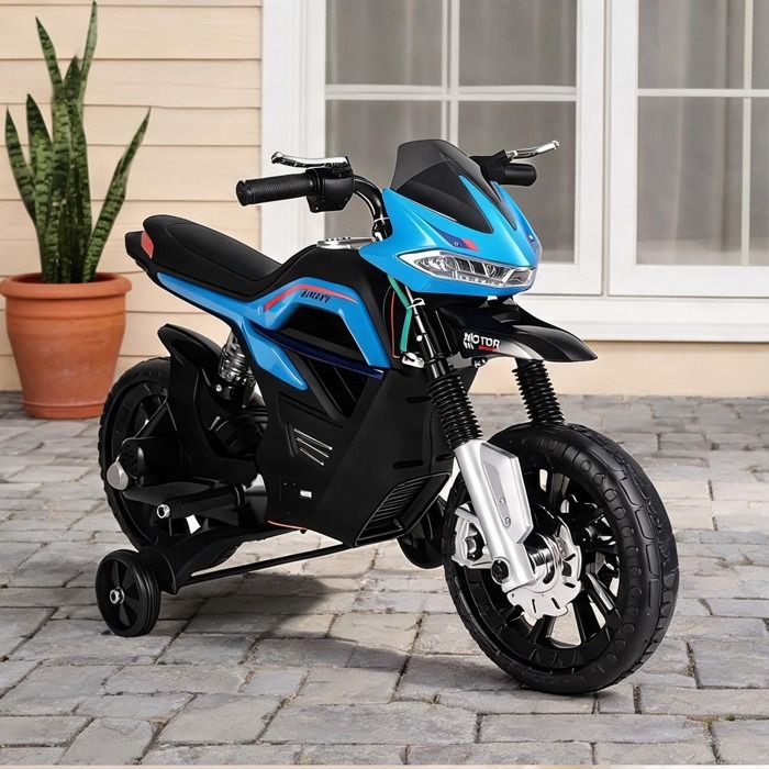 Moto électrique Enfants, Moto Cross Pour Enfants Avec Batterie 6 V Phares Musiques Et Roues D Entrainement 3 A 6 Ans Charge 25kg Vert Et Noir 6a6a15c3e5fb109d68d07bc7
