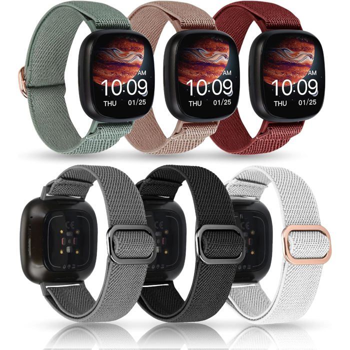 Bracelets de montre compatibles Fitbit  - Lot de 6 - Compatible Fitbit Versa 3 - Compatible Fitbit Versa 4