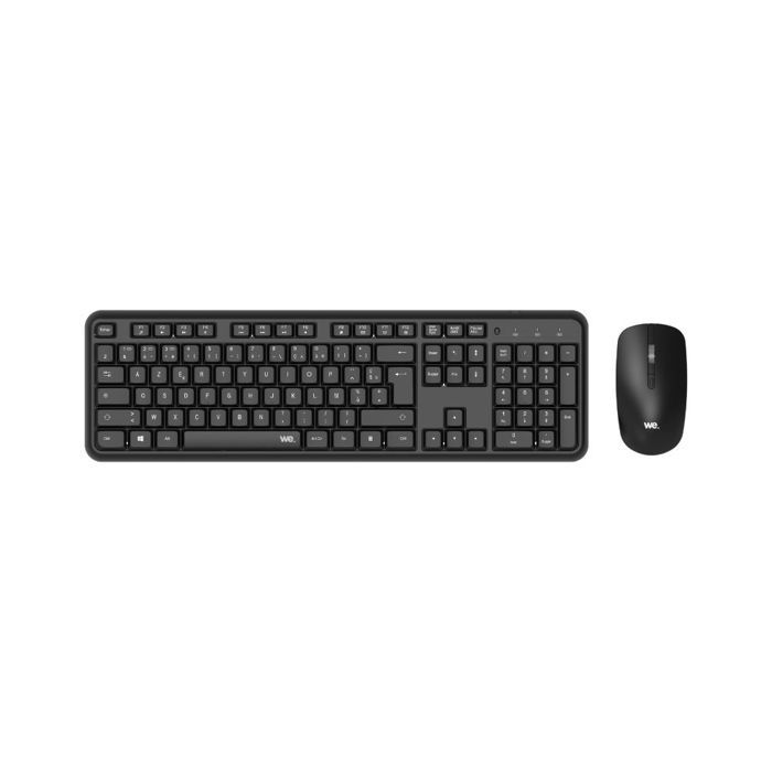 Bundle clavier + WE sans fil connexion 2.4Ghz + BT1 + BT2 touches et clics silencieux jusquà 3600 DPI piles AA
