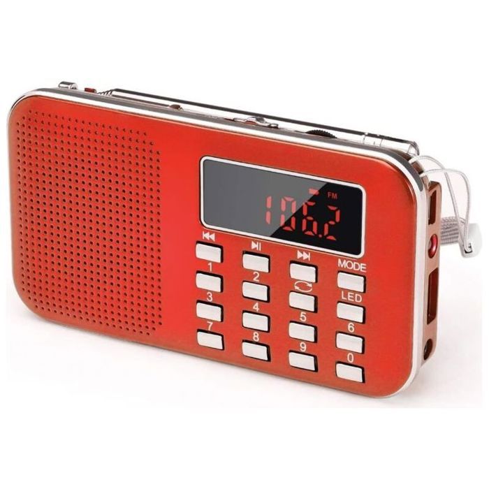 Radio Portable AM/FM MP3 - MAX® - USB SD AUX - Noir - Batterie BL-5C LED Lampe de Poche Radio Portable AM/FM MP3 - MAX® - USB SD AUX - Noir - Batterie BL-5C LED Lampe de Poche