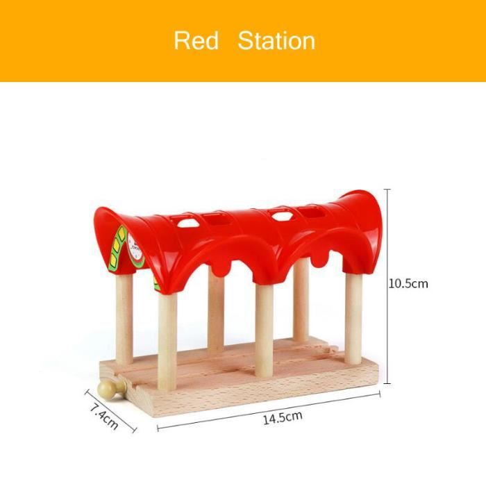 Piste en plastique - Tunnel de pont de voie ferrée en bois pour enfants Piste en plastique - Tunnel de pont de voie ferrée en bois pour enfants