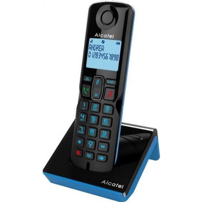 TÉLÉPHONIE, Téléphones, Téléphone sans fil, Alcatel S280 Ewe Noir/bleu spécifications sans fil Oui Mains libres Oui Prise en charge