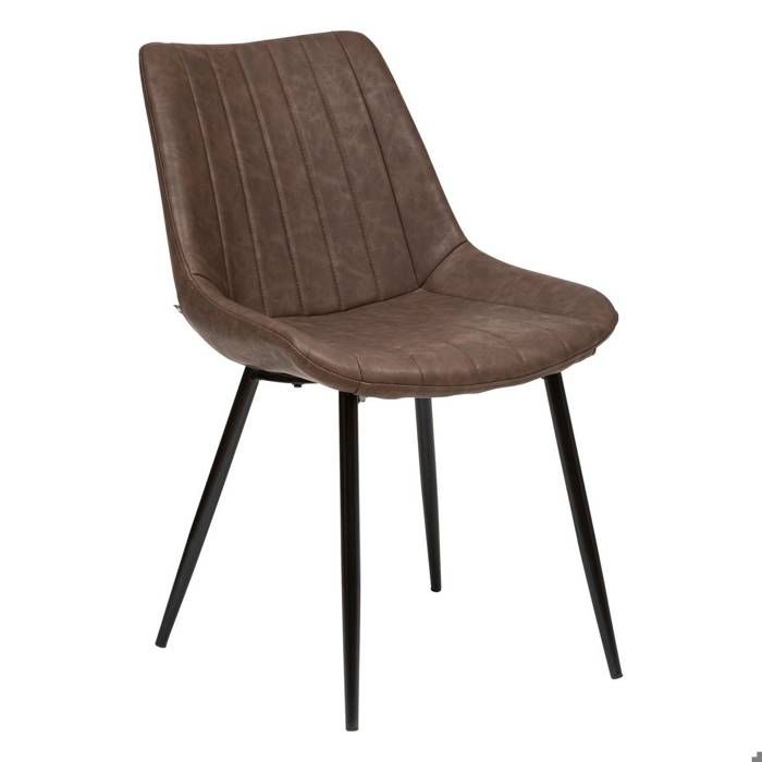 Chaise Olwen effet cuir marron - Atmosphera Créateur dintérieur