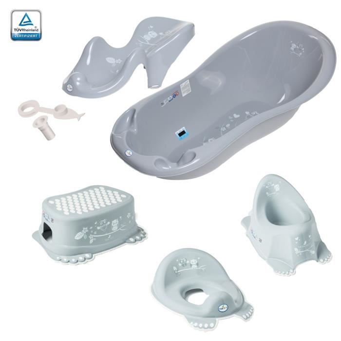 Baignoire Bebe 102cm Avec Bouchon Baignoire 102cm Siege De Bain Siege De Toilette Pot Tabouret Bas Gris Avec Chouette Cdiscount Puericulture Eveil Bebe