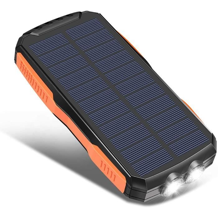 Batterie Externe Solaire sans Fil 25000Mah Chargeur Portable 2 LED Lampe De  Poche Charge Solaire d'urgence, Étanche IP55 Étanch[744] - Cdiscount  Téléphonie