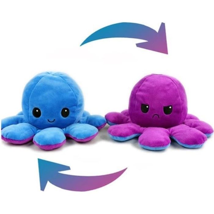 Peluche pieuvre reversible géante