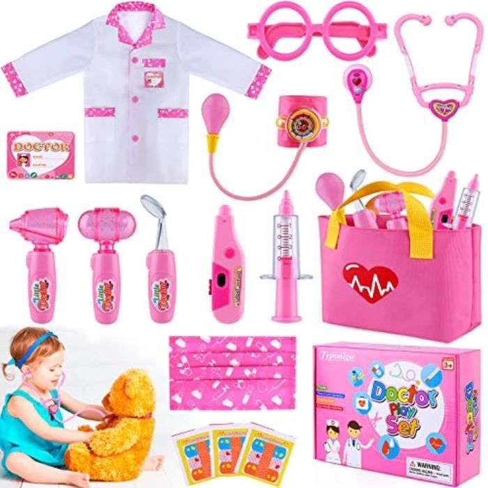 Herwey Enfants Rôle Jouer Médecin Kit Équipement Infirmière Cas Jouet  Cadeau Rose/violet 