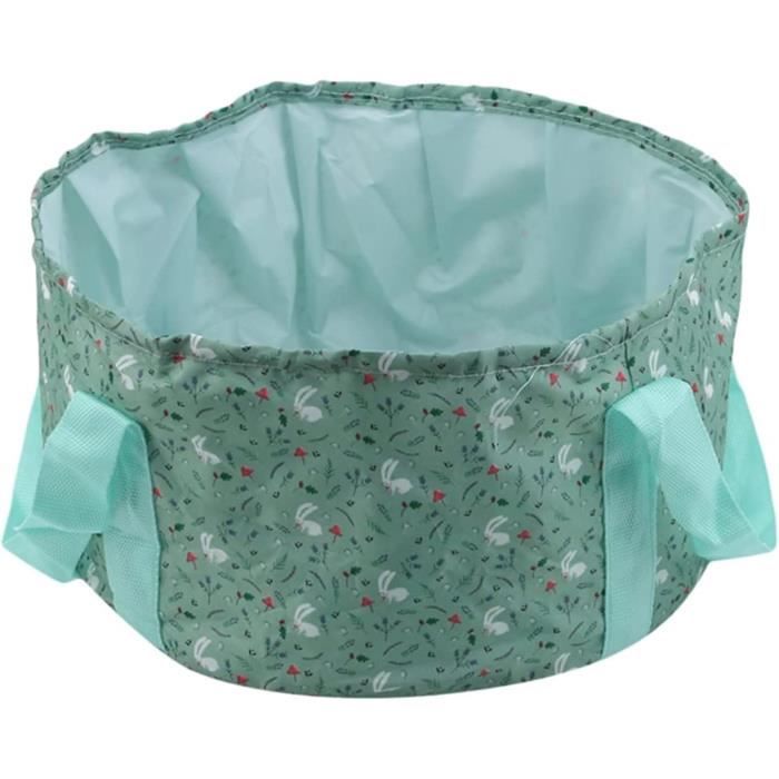 Seau Pliable Extérieur FairyPeach – 10L/20L – PVC Renforcé, étanche – Vert/kaki – Pour Camping, Pêche, Jardin
