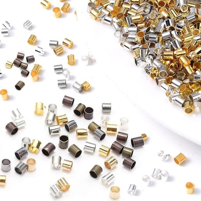100 Intercalaires/perles à écraser En Inox Diamètre 2 Mm - Marque Preciosa, Fabrication Française