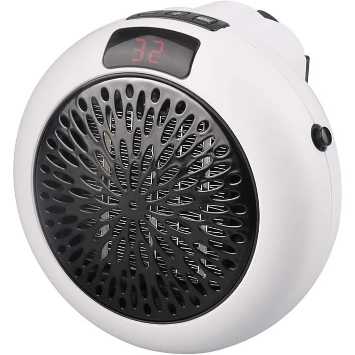 Radiateur Soufflant Céramique Portable 900W - Chauffage D'appoint Mural Ou Posé - Affichage LED Numérique - Pour Salle De Bain, Chambre, Maison