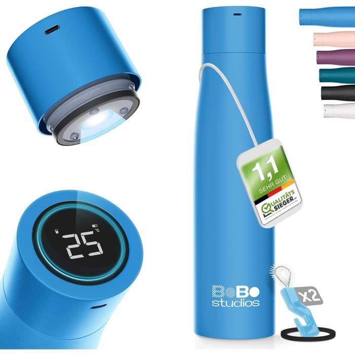 Gourde Enfant Isotherme 0,35L En Acier Inox Avec Bouchon Instantané De Randonnée