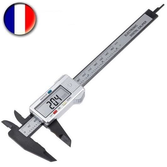 pied a coulisse numerique vernier écran LCD 150 mm en fibre composite 