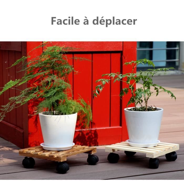 Support à Roulettes Pour Pots De Fleurs - Plateau Roulant Diamètre 36 Cm, Idéal Intérieur/extérieur