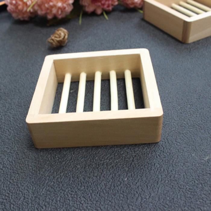 Porte Savon Avec Recuperateur D Eau Porte Savon En Bambou Carre Avec Grille Style Simple Achat