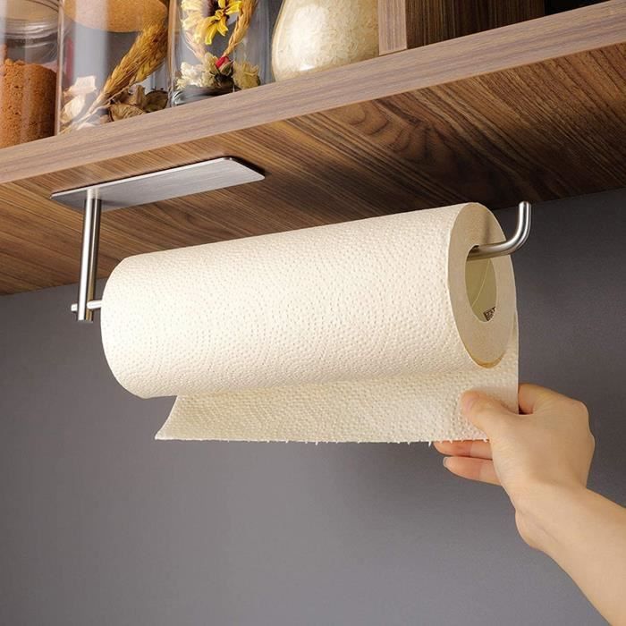 Porte Essuie-Tout INOX Vertical 33cm - Support Rouleau Sopalin Cuisine Stable Et Élégant En Acier Inoxydable