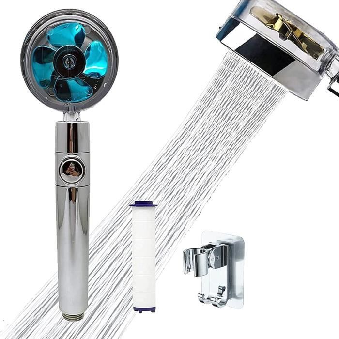 Douchette à Main Haute Pression Rotative 360° Anticalcaire - Économie D'Eau Bleu