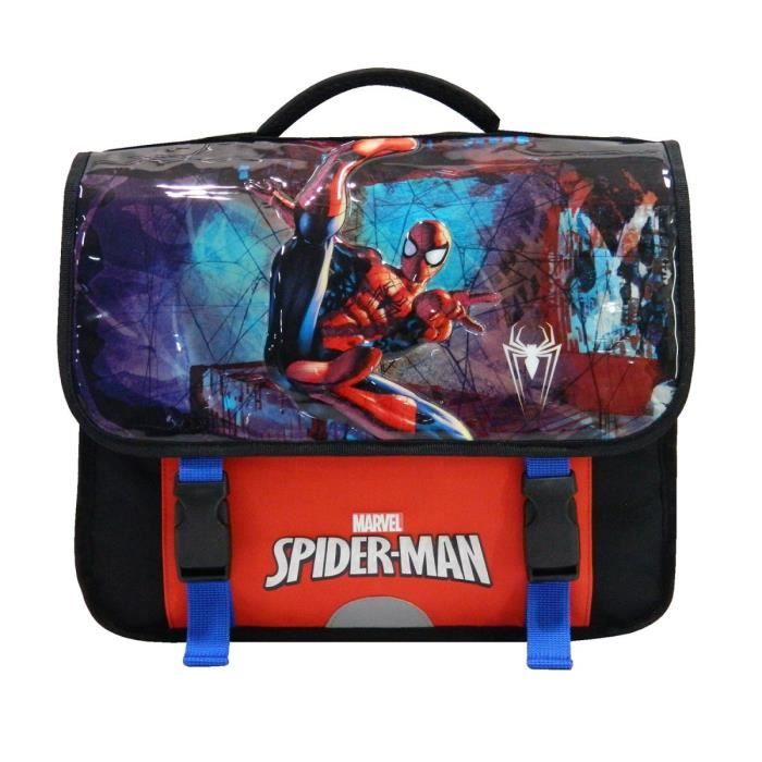 Cartable Primaire Spiderman 38 cm Noir Bleu Cdiscount