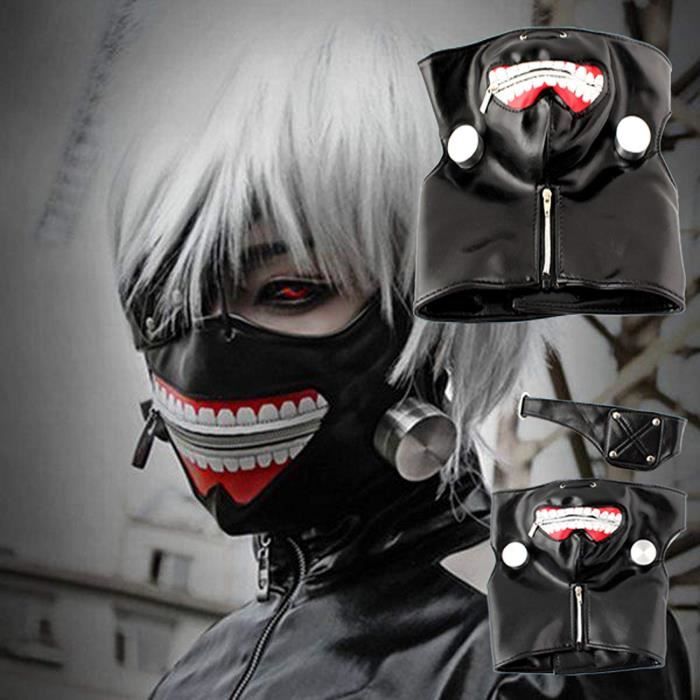 Masque Cosplay Tokyo Ghoul Kaneki Ken avec Fermeture réglable en Cuir PU  Accessorie pour Anime Costume-Halloween-Déguisement-Party - Cdiscount Jeux  - Jouets