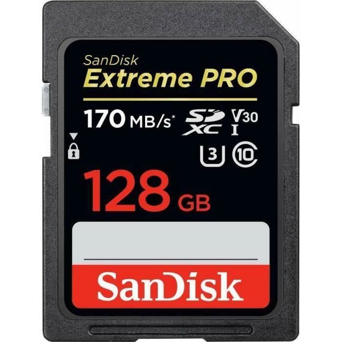 Carte mémoire SDXC SanDisk Extreme Pro Classe 10 U3 V30 4K UHD