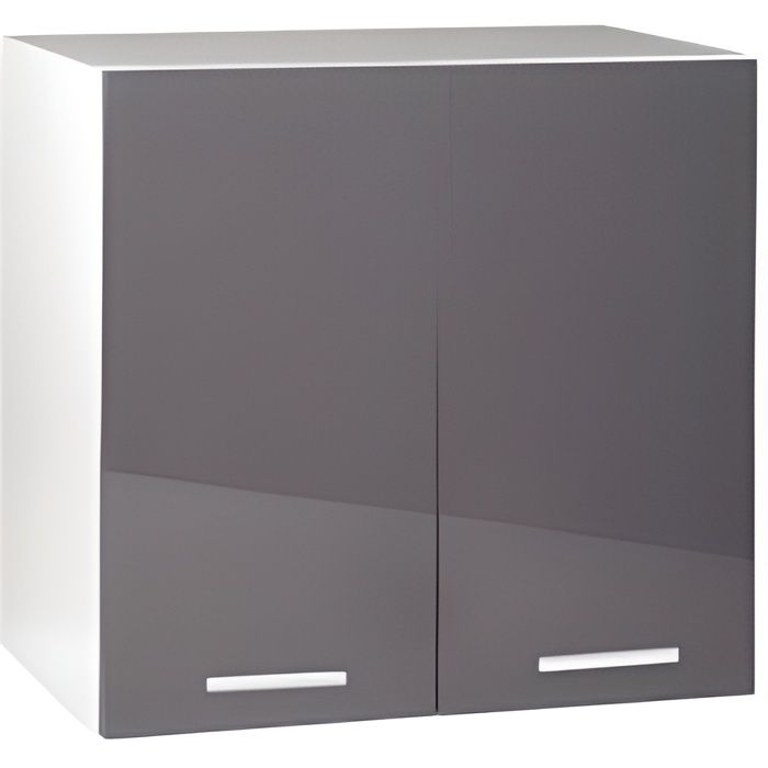 Meuble cuisine haut 80 cm 2 portes TARA gris - Achat / Vente éléments
