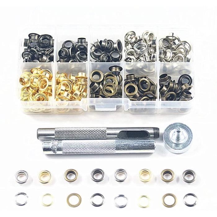 200 Set Rivets pour Cuir, Rivets Kit, Rivets pour Cuir Kit, Rivets Cuir