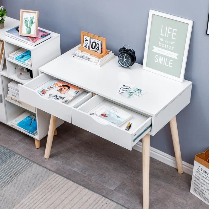 Table De Bureau Table Plan De Travail Style Simple Avec Rangement 2 Tiroir Achat Vente Bureau Table De Bureau Table Plan Soldes Sur Cdiscount Des Le 20 Janvier Cdiscount