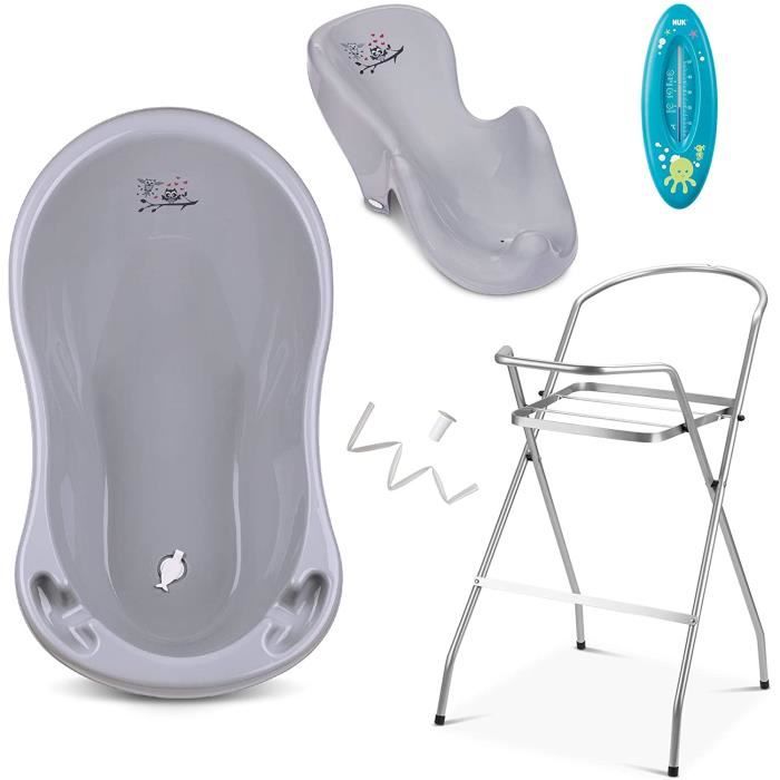 Baignoire Bébé avec Support Baignoire Haute Complète avec Thermomètre et  Égouttage avec Siège de Bain Amovible Support Haut de Séc - Cdiscount  Puériculture & Eveil bébé