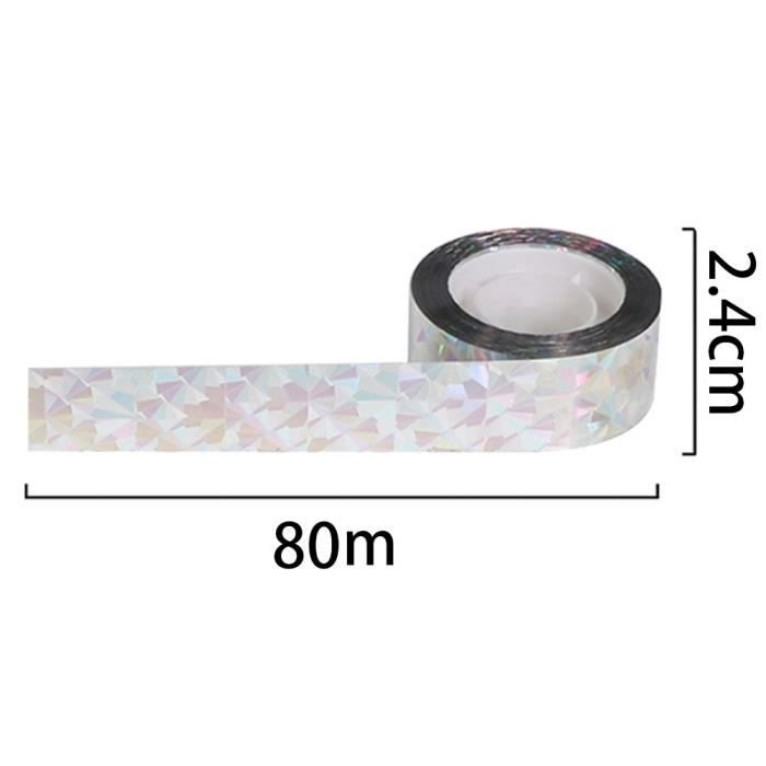Ruban Répulsif Anti-Oiseaux Réfléchissant 80m X 4,8cm - Protection Jardin Verger Balcon