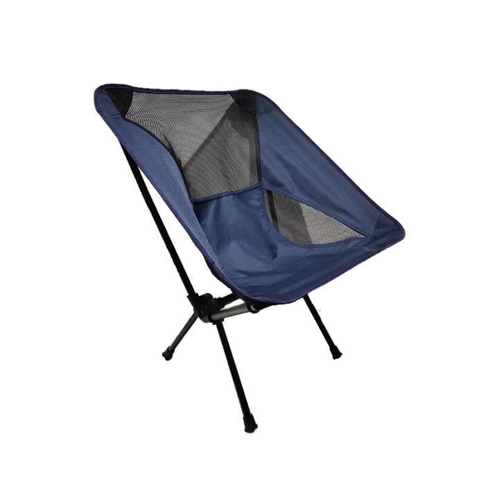 Chaise De Camping Pliante Légère Et Réglable - Structure Mesh Respirante, Poids 1.2kg, Capacité 150kg, Idéale Randonnée Pêche (Gris)