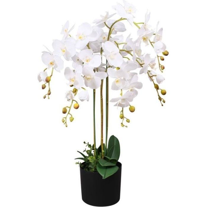 BEST - Haut de gamme Plante artificielle Professionnel - Fleur Artificielle  Herbe artificielle - avec pot Orchidée 75 cm Blanc 7575 - Cdiscount Maison