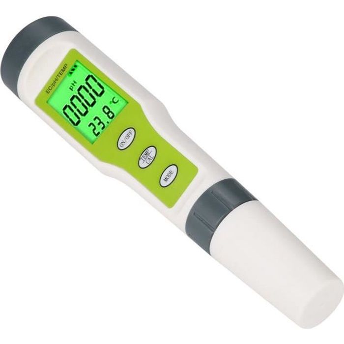 Mootea PH mètre numérique, appareil de contrôle de la qualité de l'eau 3 en 1 PH / EC / Temp avec stylo de test de pH pour l'eau