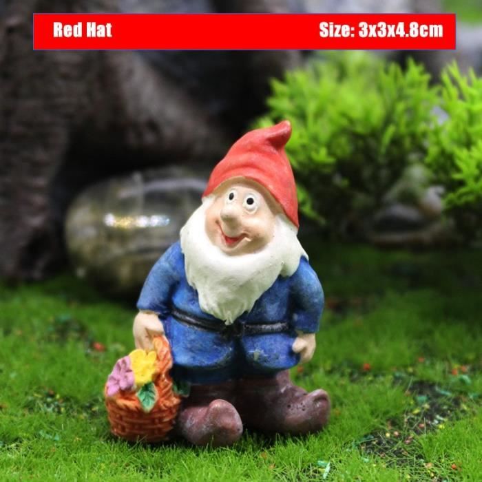 Lot De 7 Nains De Jardin Miniatures - Figurines Décoratives En Résine - Pour Extérieur, Plantes, Décoration Amusante - 11