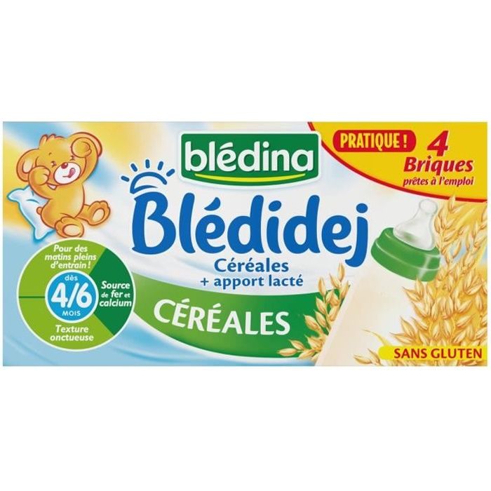 Lot De 3 Bledina Bledidej Cereales Lait Et Cereales Bebe De 4 6 Mois 4 Briques De 250 Ml Achat Vente Cereales Bebe Lot De 3 Bledina Bledidej